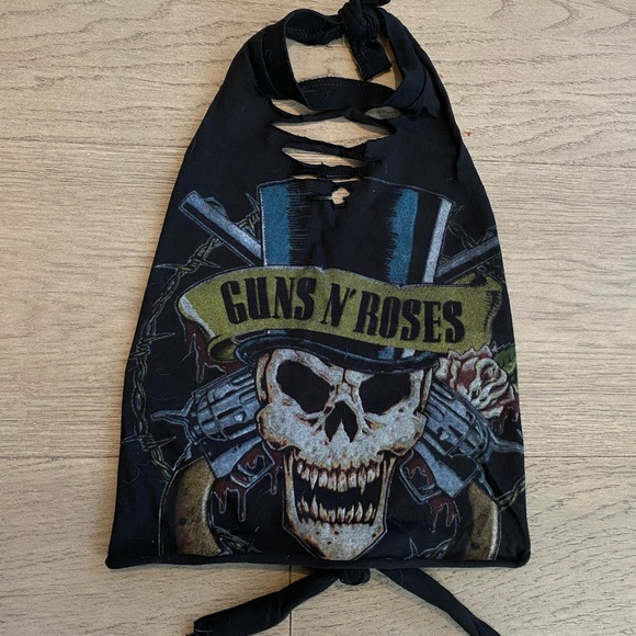 guns and roses vintage tie up halter top - Picture 2 of 2